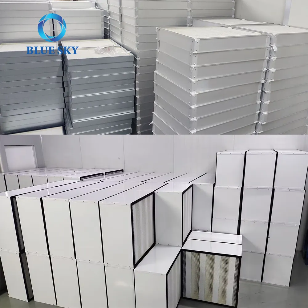 China Manufacturer Air Conditioner HVAC Panel Filter Metal Frame Mini Pleated H13 H14 Air Filter