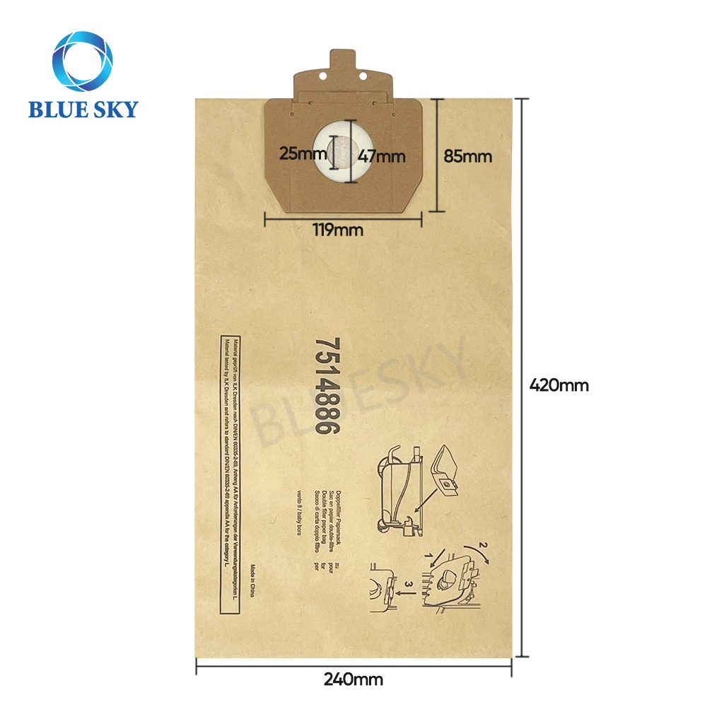 High Quality TASKI Paper Dust Bags for Aero 15 Vento 8 Hoover Bag 7514886 Vacuum Cleaner Replacement Parts Accessories