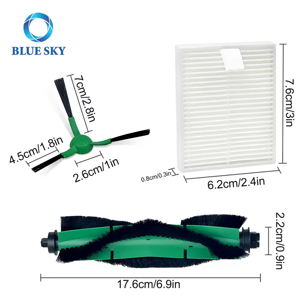 Brush and HEPA Filter Set Replacement for Irobot Roomba Combo Essential/ VAC Essential Robot Vacuum Cleaner