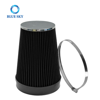 150mm Aluminum High Flow Air Intake Filter Customized Stainless Steel Racing Car Air Intake Filter