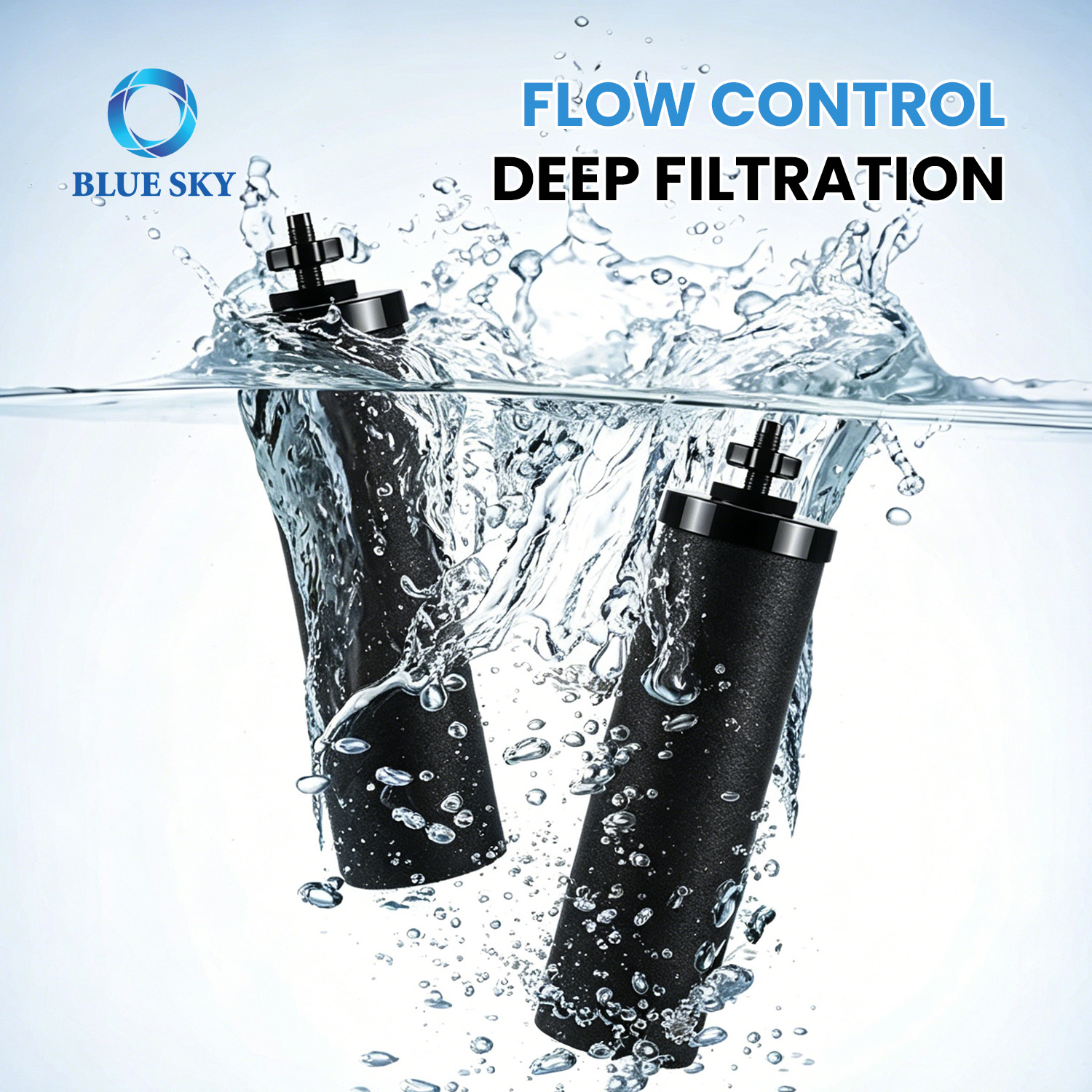 Activated carbon water filter cartridge compatible with Berkey BB9-2 gravity water filtration system replacement element