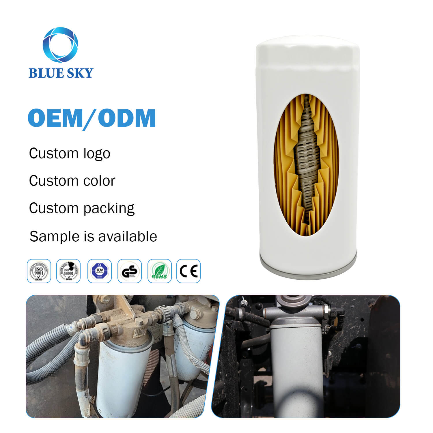 Customization Service of Truck Oil Filter for JCB Truck