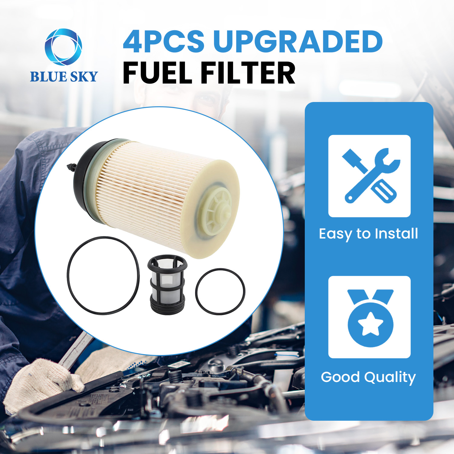 A4720921705 fuel filter kit with O-rings for diesel engine heavy duty truck fuel system replacement filter