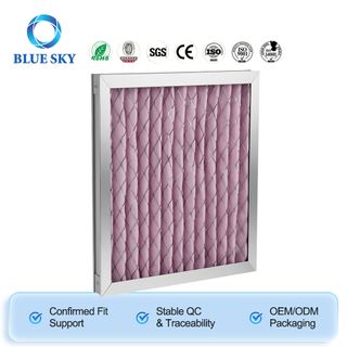 Aluminum Frame Pleated Synthetic Fiber Panel Air Filter for HVAC AHU Ventilation Systems G3 G4 Customized Available
