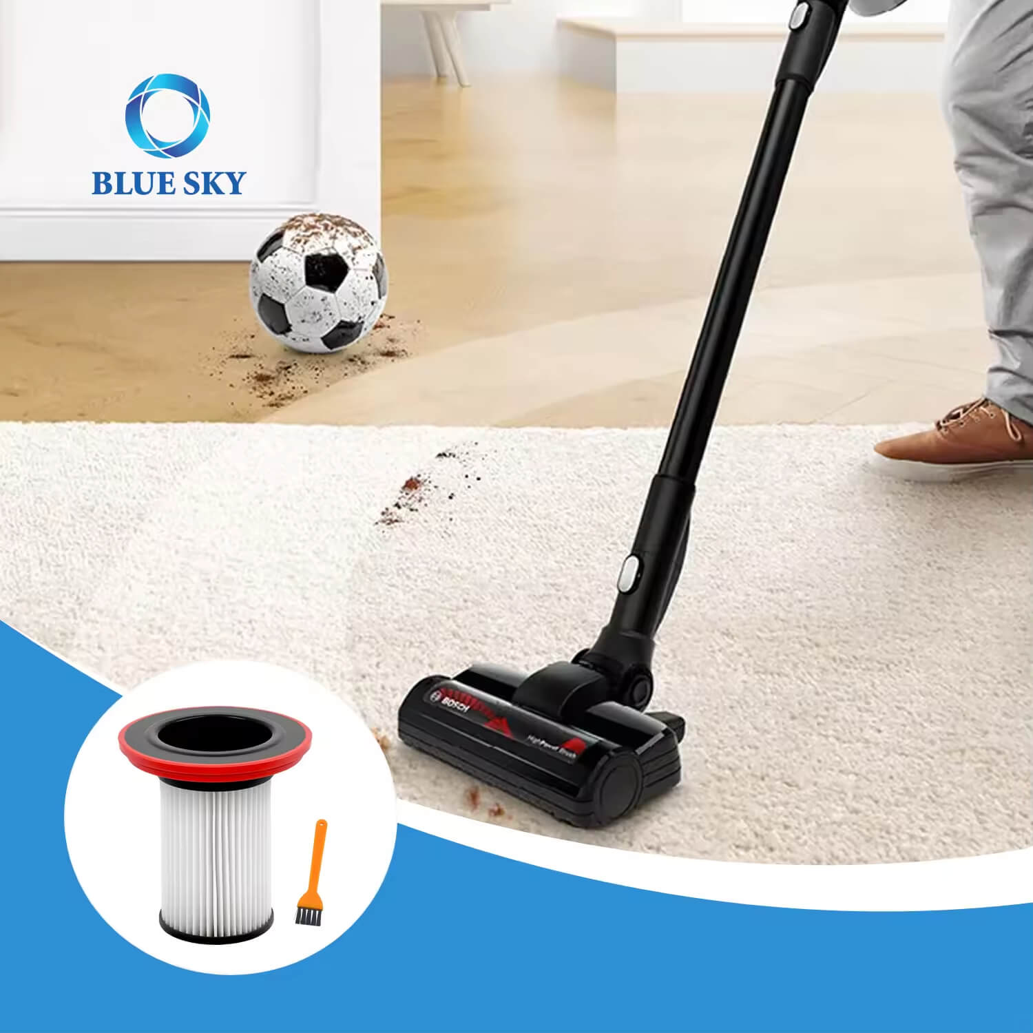 HEPA Replacement Filter for Bosch Unlimited Gen2 Series 8 Vacuum Cleaner 12036642 / 12023349