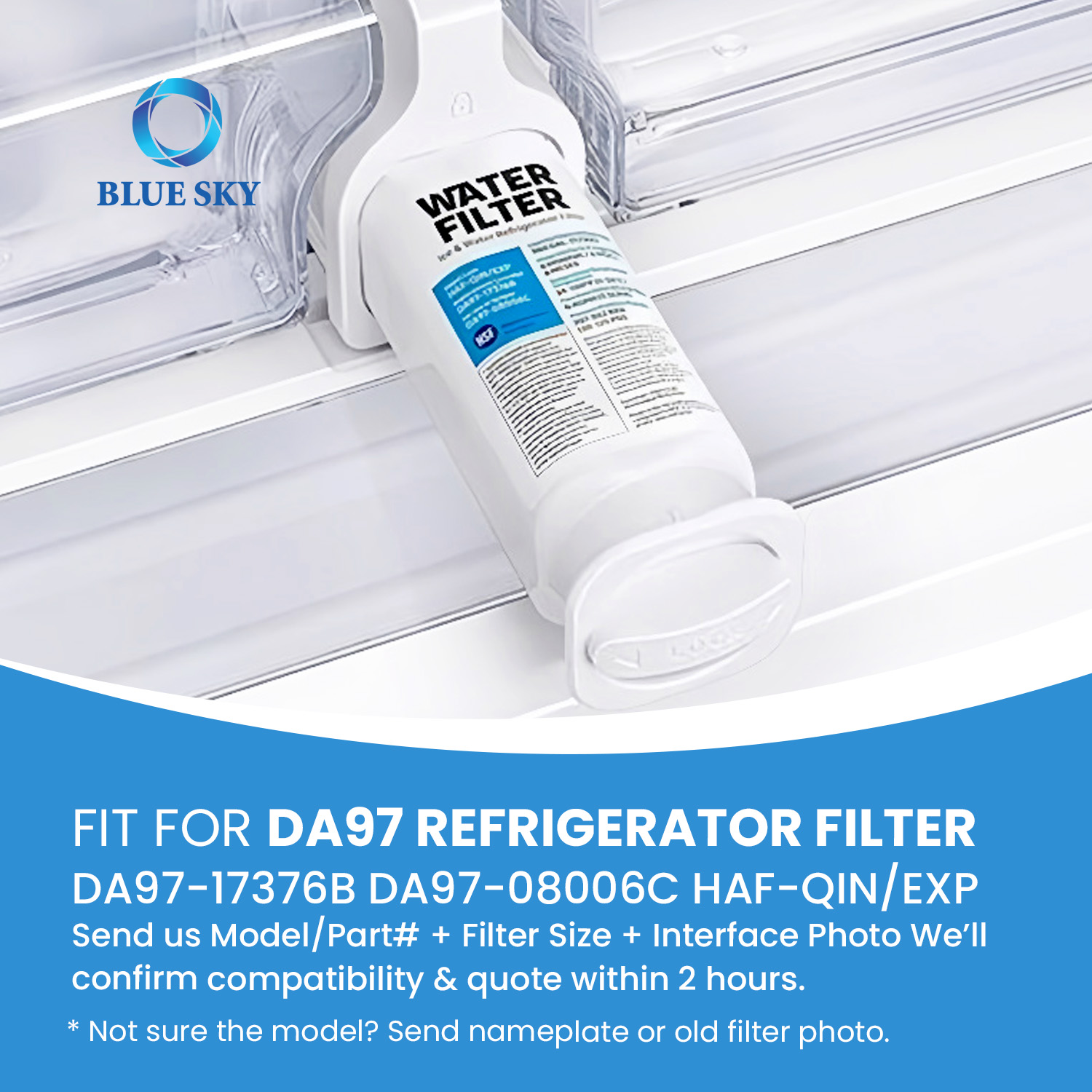 refrigerator water filter replacement compatible with DA97-08006C HAF-QIN EXP RWF4200A high efficiency fridge filter