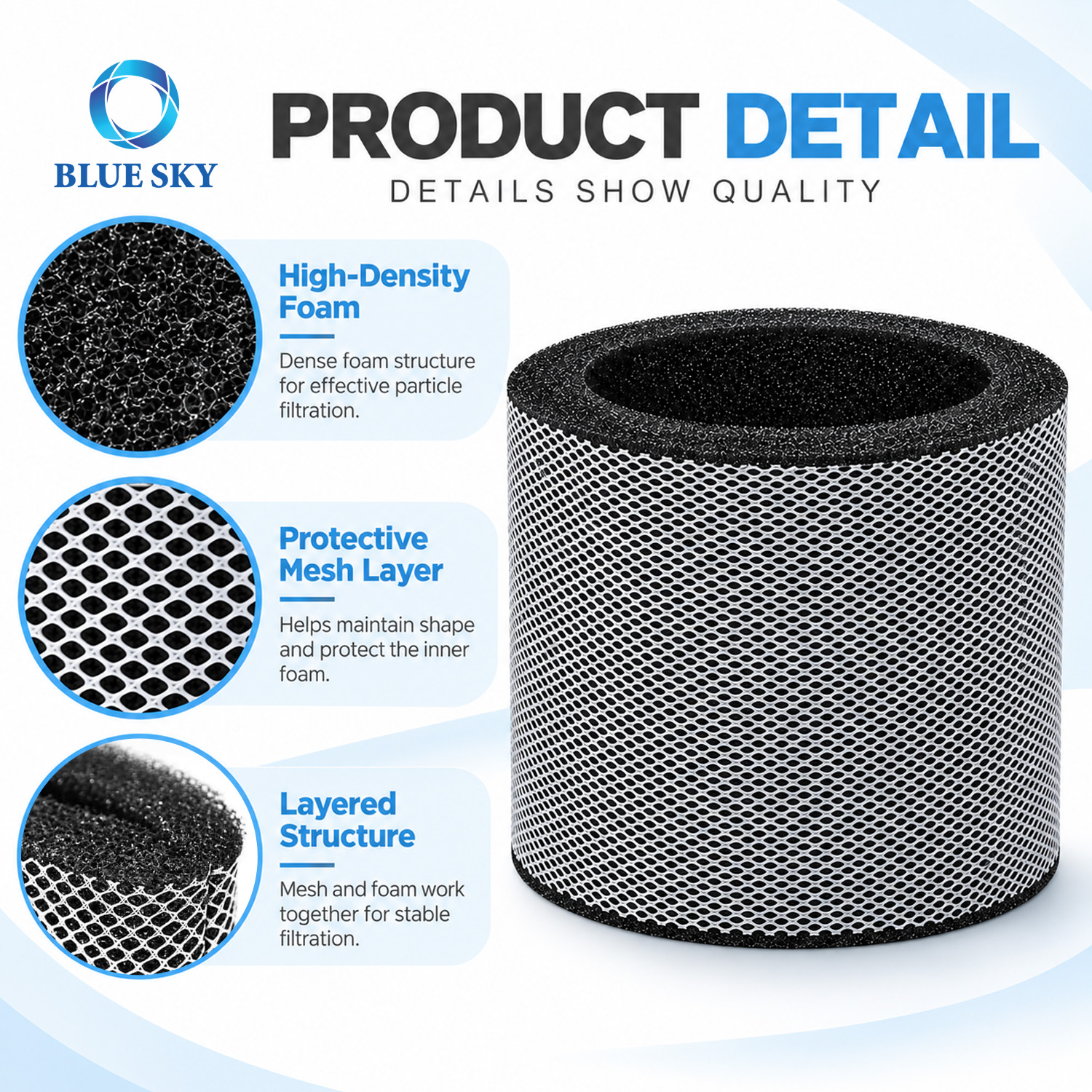 A04-1725-034 cylindrical evaporator pad compatible with selected Skuttles humidifiers