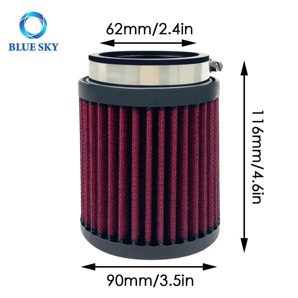 Universal Air Intake Filter RU-0800 60-63mm Cotton Gauze Auto Filter Fit for KN RU-0800