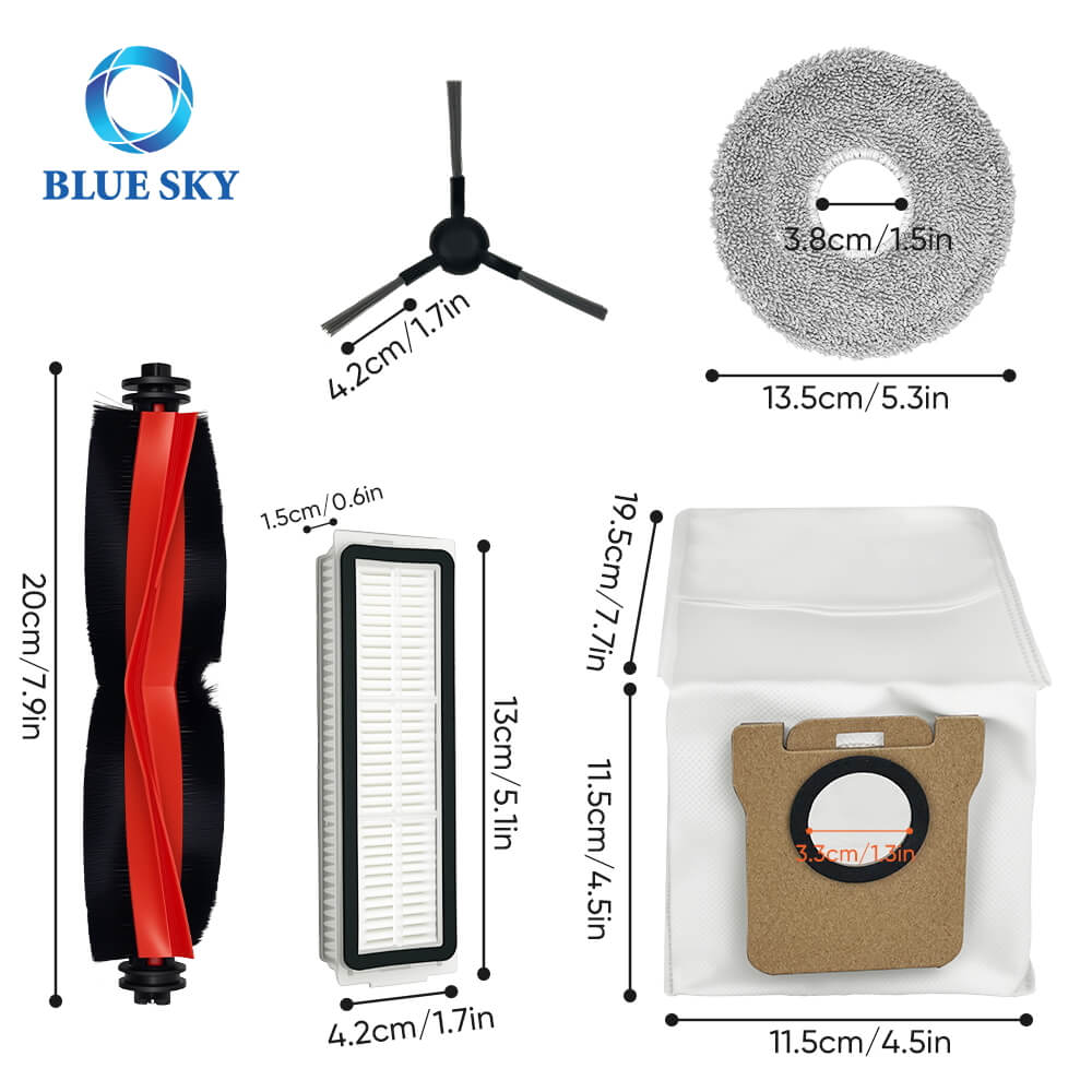 Size of Robot Vacuum Cleaner Parts Replacement for Xiaomi X20 MAX X20 PRO