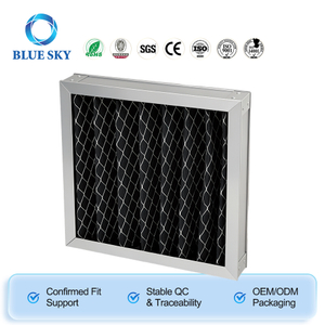 Aluminum frame pleated activated carbon panel air filter for HVAC ventilation odor control with custom size OEM ODM supply