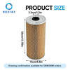 5 micron EDM wire cut filter with pleated paper media, stainless steel end caps and protective mesh, 150 × 33 × 350 mm.