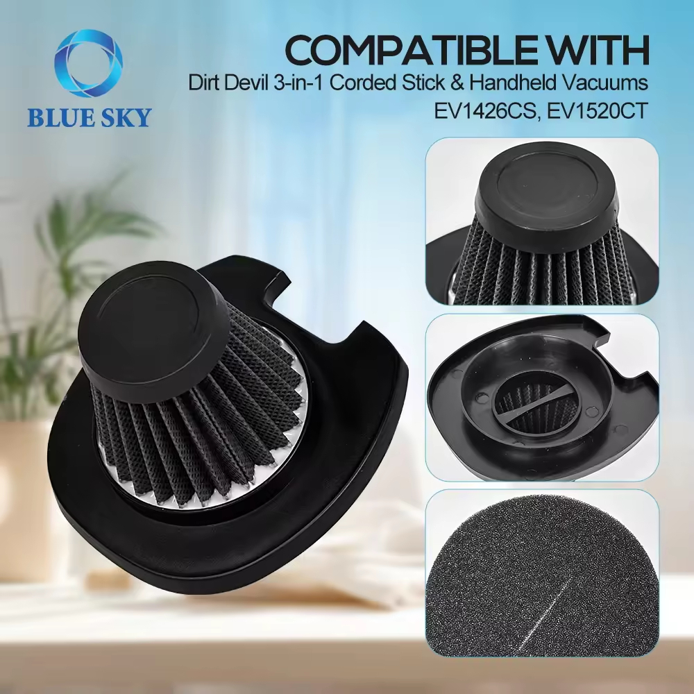 Vacuum Cleaner HEPA Filter for Dirt Devil EV1426CS EV1520CT 3-in-1 Lightweight, Corded Stick Vacuum Cleaner Parts Replacement
