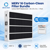 MERV 16 20x25x5 pleated HVAC air filter with activated carbon layer compatible with Lennox X6675 furnace system