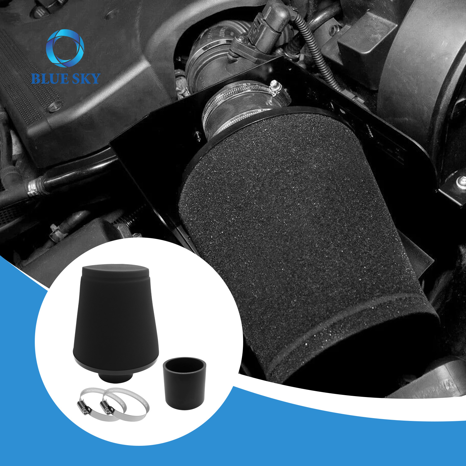 Customized 74mm Car Universal Air Filter Mushroom Style Filter