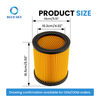 Pleated cartridge filter replacement compatible with selected Parksides PWD 12 A1 PWD 20 A1 PWD 25 A1 and PWD 30 A1 vacuum cleaners
