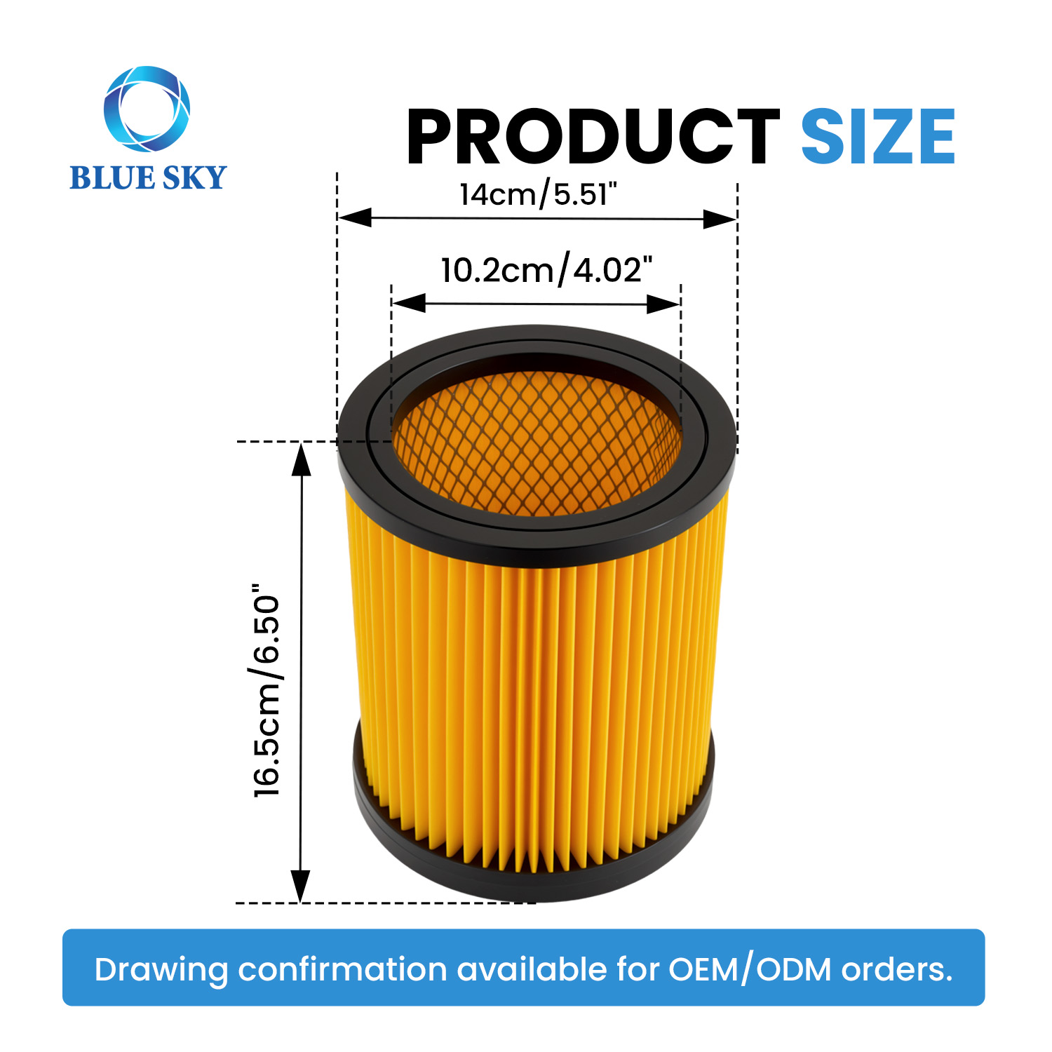 Pleated cartridge filter replacement compatible with selected Parksides PWD 12 A1 PWD 20 A1 PWD 25 A1 and PWD 30 A1 vacuum cleaners