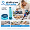 Blue and white pre- and post-filter replacement set for compatible Dysons V10 Konical vacuums, with round and cylindrical filters