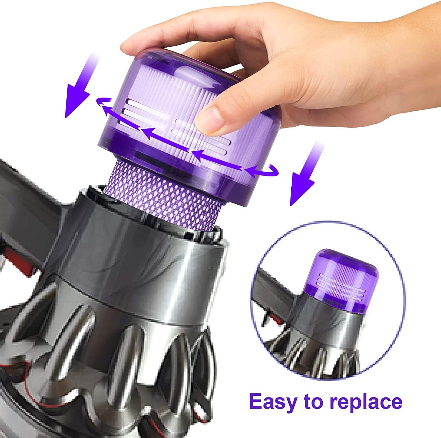 Purple Filter for Dyson V7 V8 Cordless Vacuum Cleaner - Buy Dyson V8 Vacuum  Cleaner Filter, Dyson Vacuum Cleaner Filter, Dyson Cordless Vacuums Filter  Product on NANJING BLUE SKY FILTER CO.,LTD