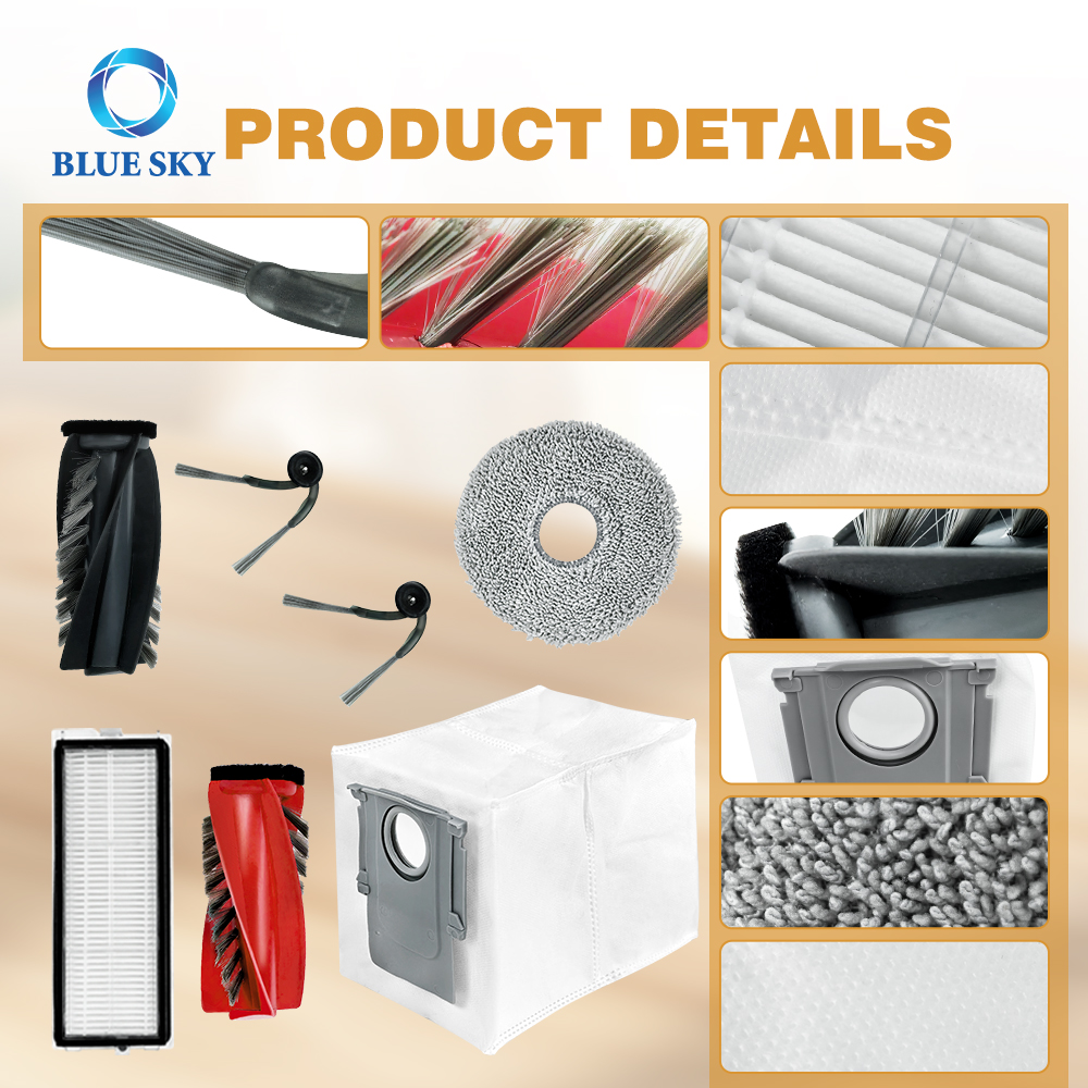 Product Details of Accessories Kit fits for Roborock Qrevo Curv P20 Pro Robot Vacuum Cleaner