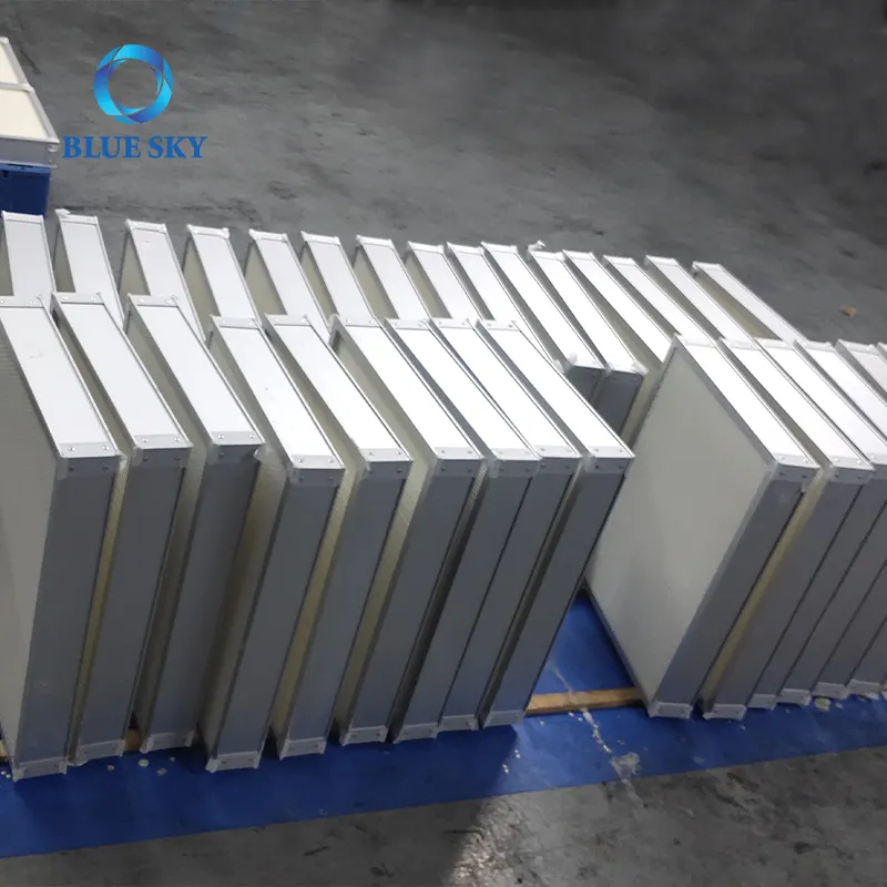 Blue Sky Filter Customized Size High Volume Flow Filters H14 Air Conditioning Aluminum Frame HVAC Air Filter in Cleanroom