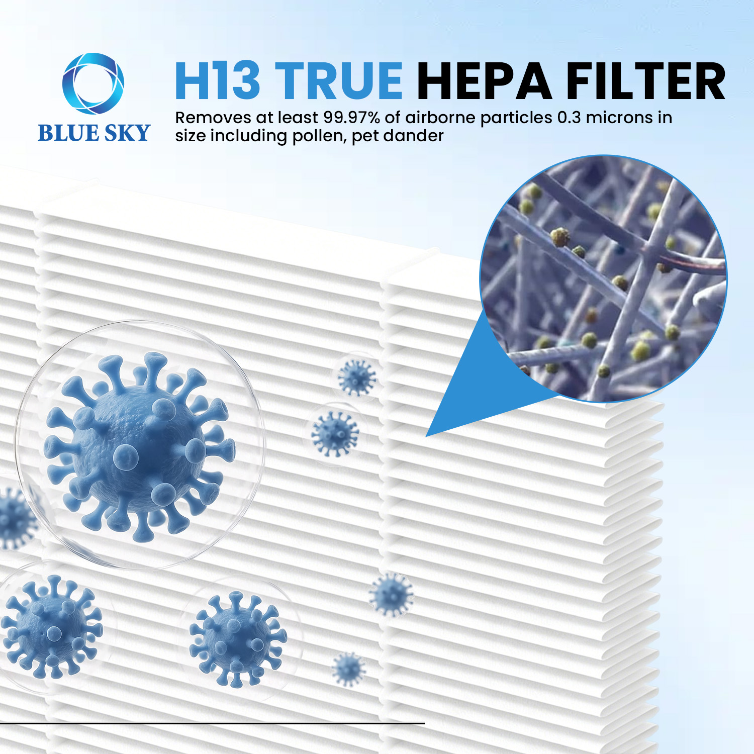 Air purifier replacement filter compatible with KNKA APH4000 2-in-1 HEPA and activated carbon filter replacement parts