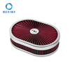 High Performance Customized 12''x2'' Washable Oval air Filter Kit for 5-18'' Carb Neck