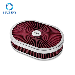 High Performance Customized 12''x2'' Washable Oval air Filter Kit for 5-18'' Carb Neck