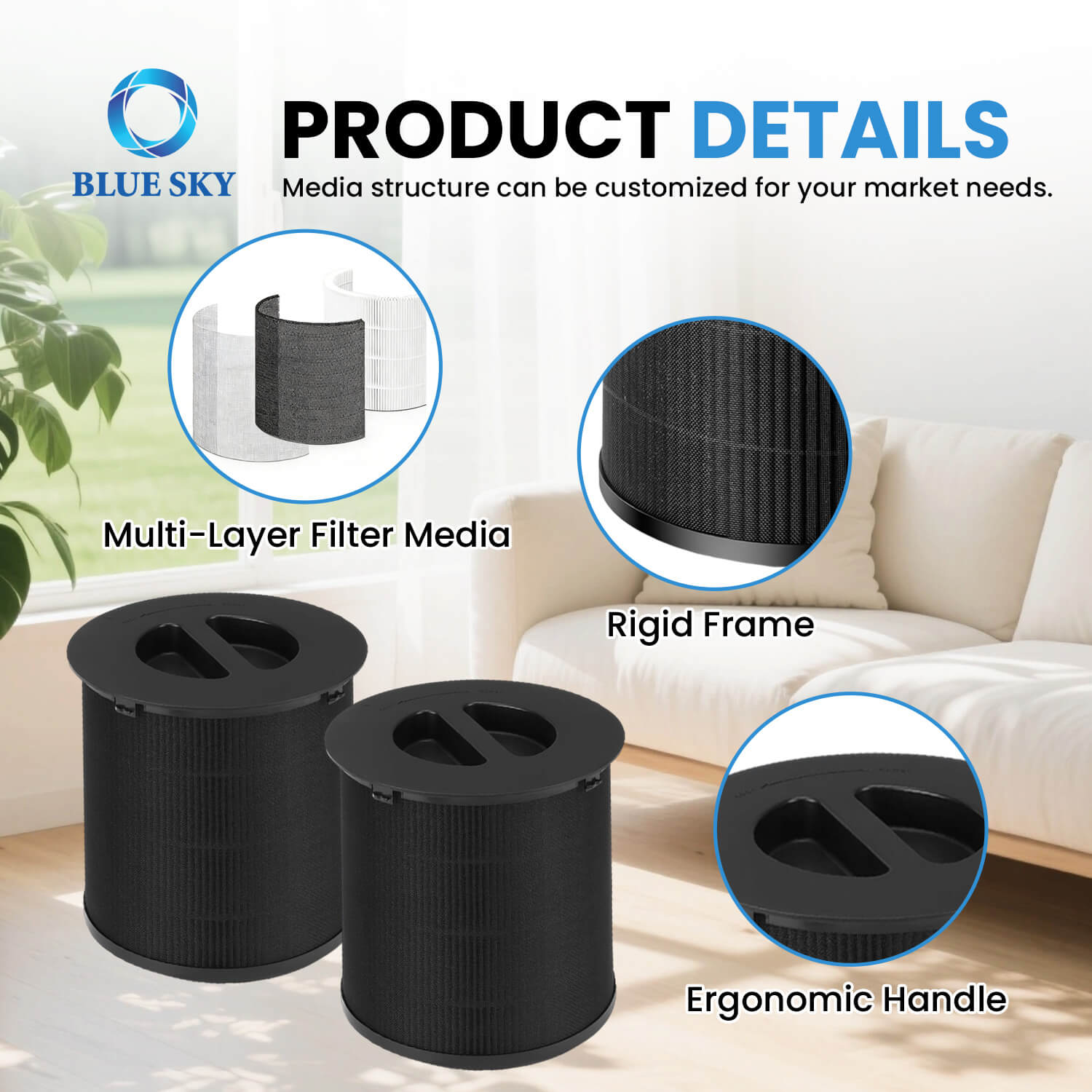 Blue Sky Filter 130i Replacement Filter for PuroAir 130i Air Purifier