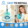 round microfiber mop head replacement compatible with Leifheit Clean Twist Disc Mop M 2 fiber floor cleaning refill