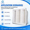 Diamond pocket paint mist medium efficiency filter with honeycomb media for spray booth exhaust and overspray capture