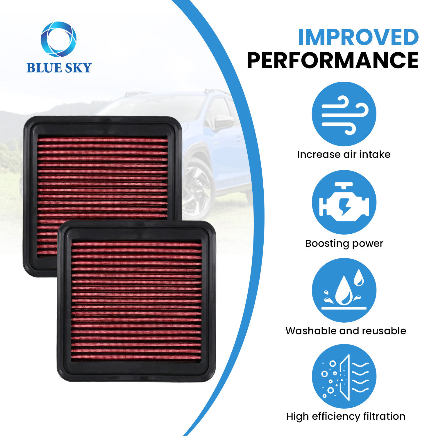 33-2304 drop-in engine air filter compatible with Subaru Legacy GT 2005-2009 and WRX WRX STI 2008-2011