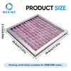 Pleated synthetic fiber HVAC panel filter helps capture dust lint fibers and common airborne particles in ventilation systems