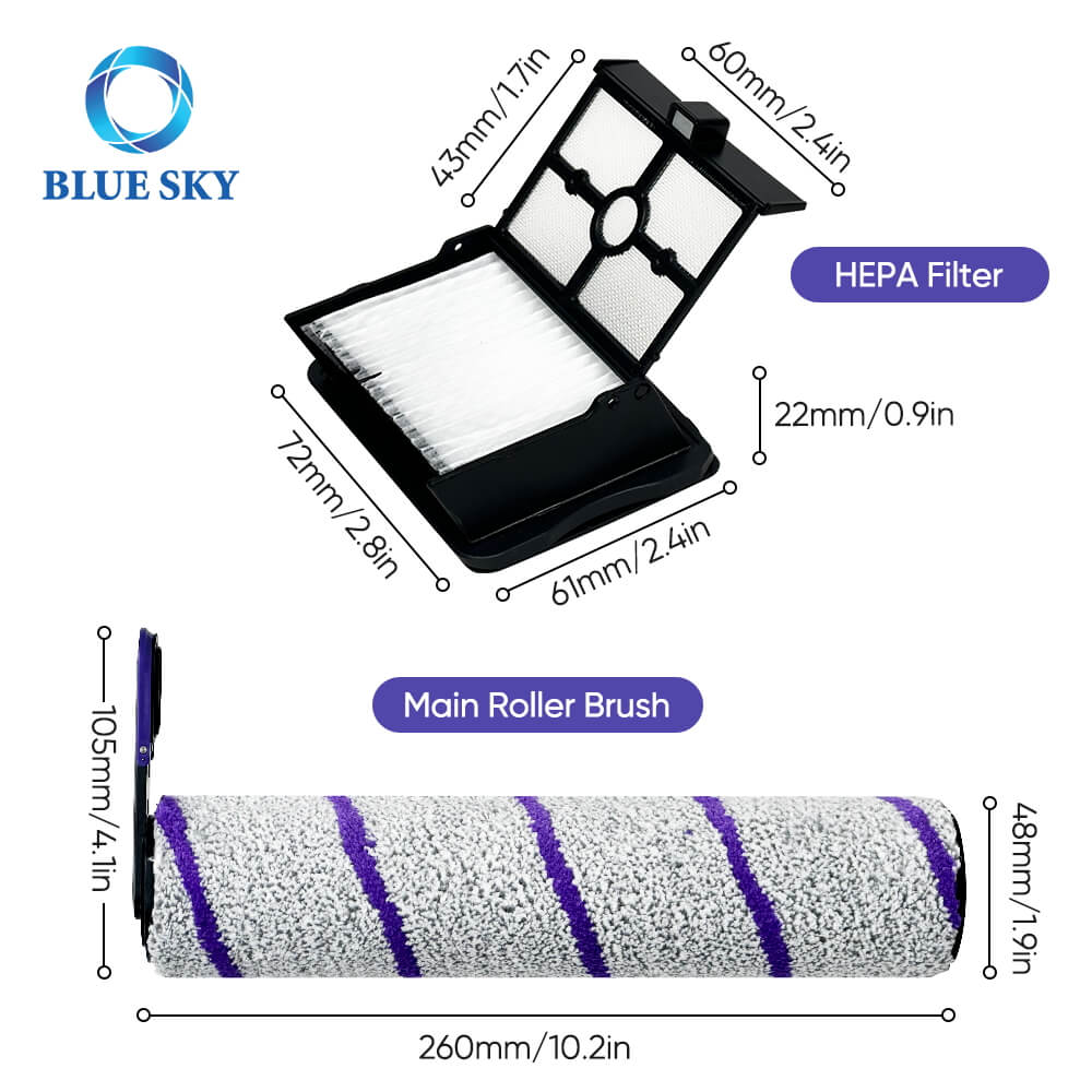 Size of Roller Brush and HEPA Filter Replacement for Narwal S20 Pro Robot Vacuum Cleaner