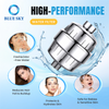 Silver-finish 15/20-stage shower filter with activated carbon and a replaceable cartridge for compatible bathroom shower fittings