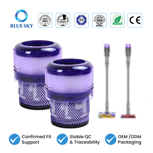 HEPA vacuum filter structure for Dysons SV33 Micro Plus and Micro Origin with washable media and plastic frame design