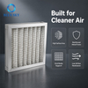294 × 294 × 45 mm G4 pleated panel air filter with synthetic media, support mesh and metal frame for HVAC pre-filtration