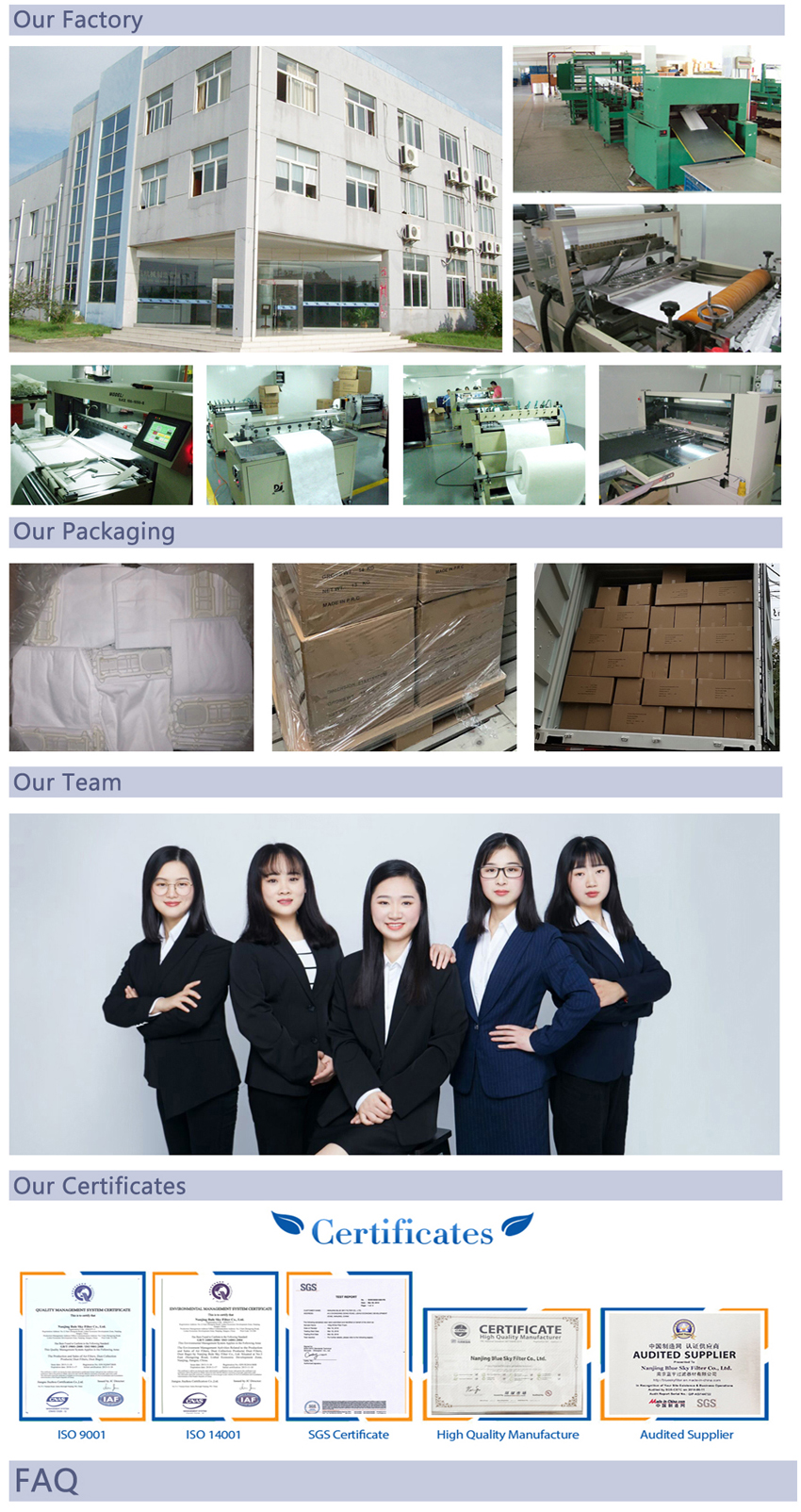 Our Company of HEPA Cartridge Filters