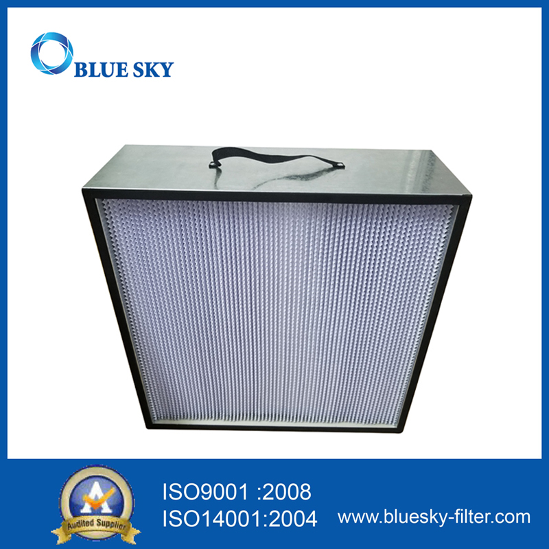 665X670X230mm Aluminium Frame Deep Pleat Box HEPA Filter