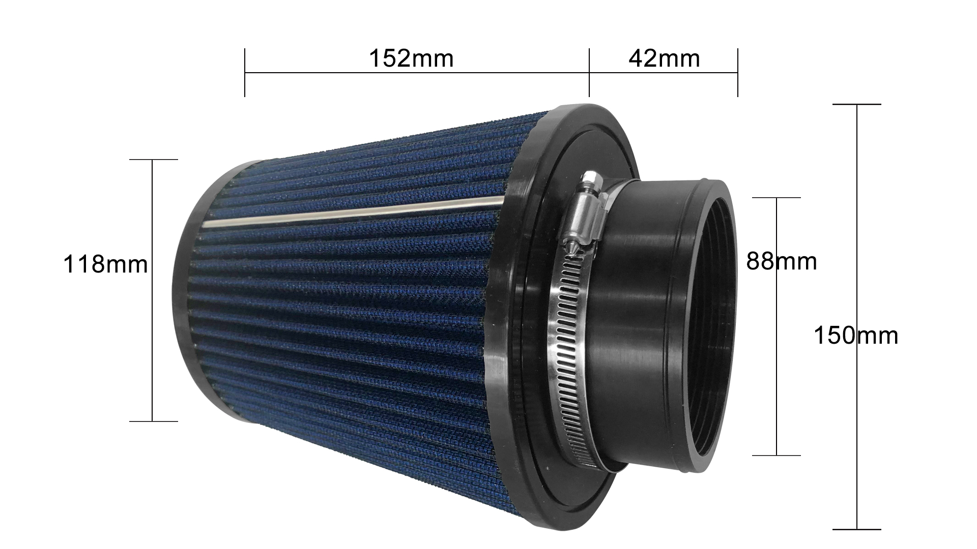 Universal 3.5'' 88mm Automobile Air Intake Filter Replacements for Car Parts